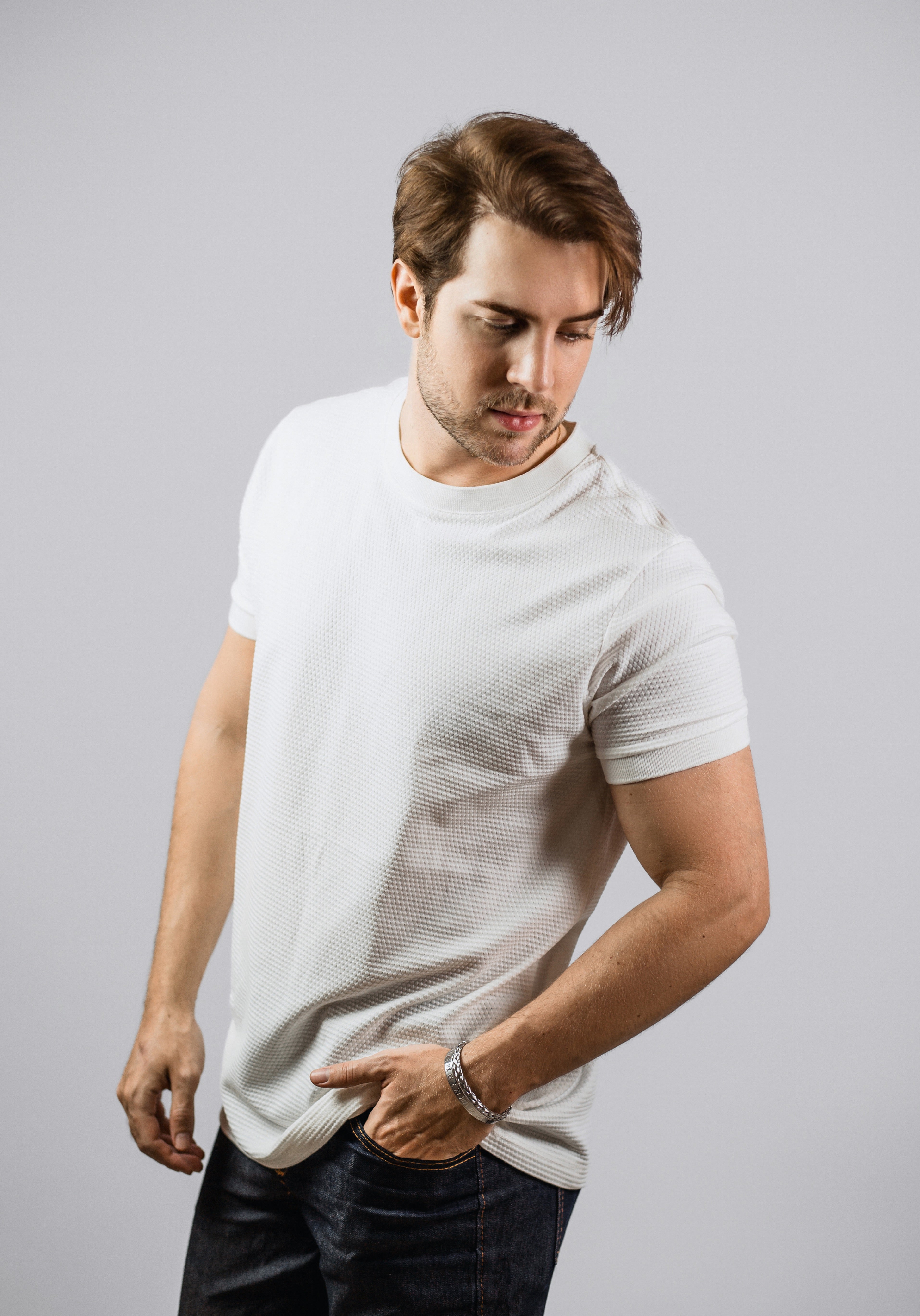 CAMISETA TEXTURIZADA BRANCA